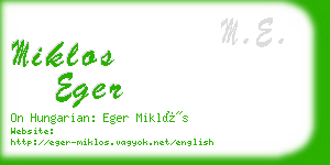 miklos eger business card